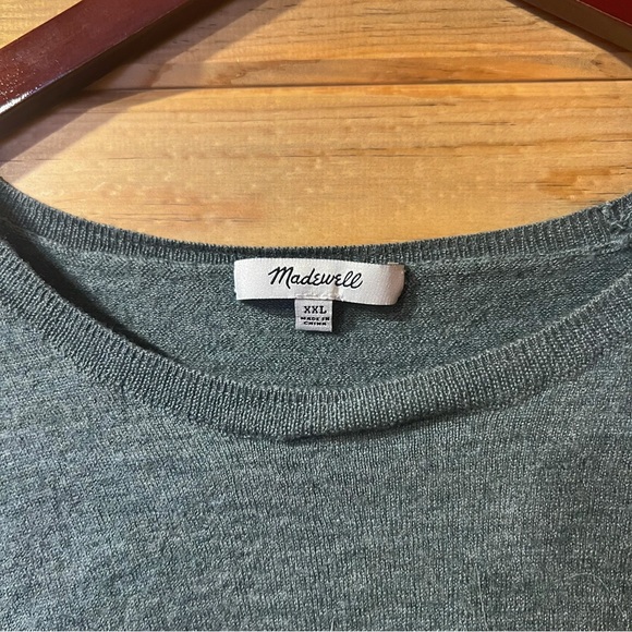 MADEWELL Green Merino Wool Blend Pullover - Picture 3 of 3